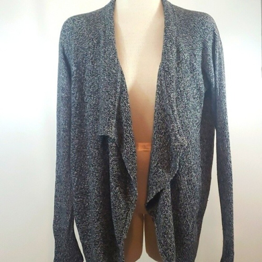 LOU & GREY Marled Wool Open Front Cardigan size M